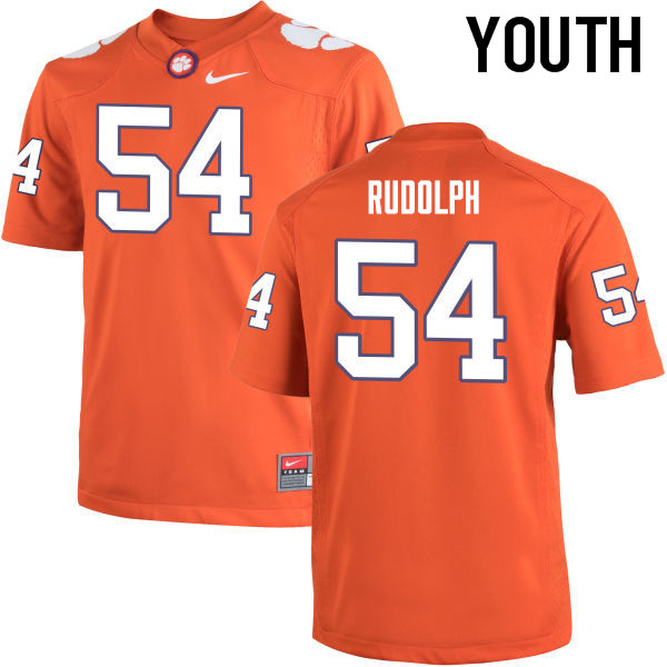Youth Clemson Tigers #54 Logan Rudolph College Football Jerseys-Orange - Click Image to Close